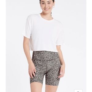 White Nimble Activewear Crop Tee